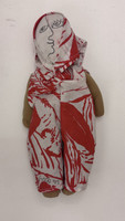 Fuster (José Rodríguez Fuster), Untitled, 1999. Doll with Cuban print fabric. 13" H × 6" W × 2" D.       #5837P