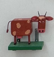 Fuster (José Rodríguez Fuster), "Vaca linda," 2025. Acrylic on wood.   9" H × 12" W × 3" D.                                               #5837K