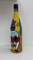 Fuster (José Rodríguez Fuster), Untitled, N.D. Mixed media on glass bottle.                  13" x 3”                                                                   #5837J (SL)