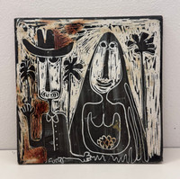 Fuster (José Rodríguez Fuster), Untitled, N.D. Ceramic hand pinted tile. 6" x 6".  #5907C