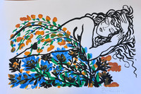 Zaida del Río, Untitled, 2023. Serigraph, P/A. 15" x 21". #5307A            