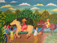127 Yumi (Yumisleydis Lamas), “Amazona al tardecer,” 2010. Oil on canvas. 12”x 16” #5336