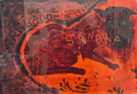 Sandra Ceballos, "Tragador de letras," N.D. Serigraph print. 19.5" × 27”. #5219B (SL) 