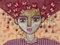 Sandra Dooley, "Rosita," N.D. Mixed media collage on canvas. 12" × 15". #5643M 