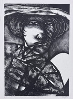Choco (Eduardo Roca Salazar), "La tabaquera," 1976. Lithograph, edition 8/20. 24.5" × 18". #671