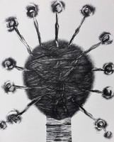 Choco  Untitled 1979 Linoleum 23.5" x 19" #46