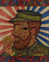 Alberto Casado #5883     "Y Para Siempre," 2015, Mixed Media On Glass     12.5 X  9"  NFS.