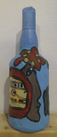Fuster (José Rodríguez Fuster) #6510BX.  Untitled, 2007. Mixed media on glass bottle. 11 x 4 inches.