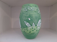Alejandro Lopez Bastida #6532 Ceramic vase from Trinidad de Cuba. 8 x 5 inches.   