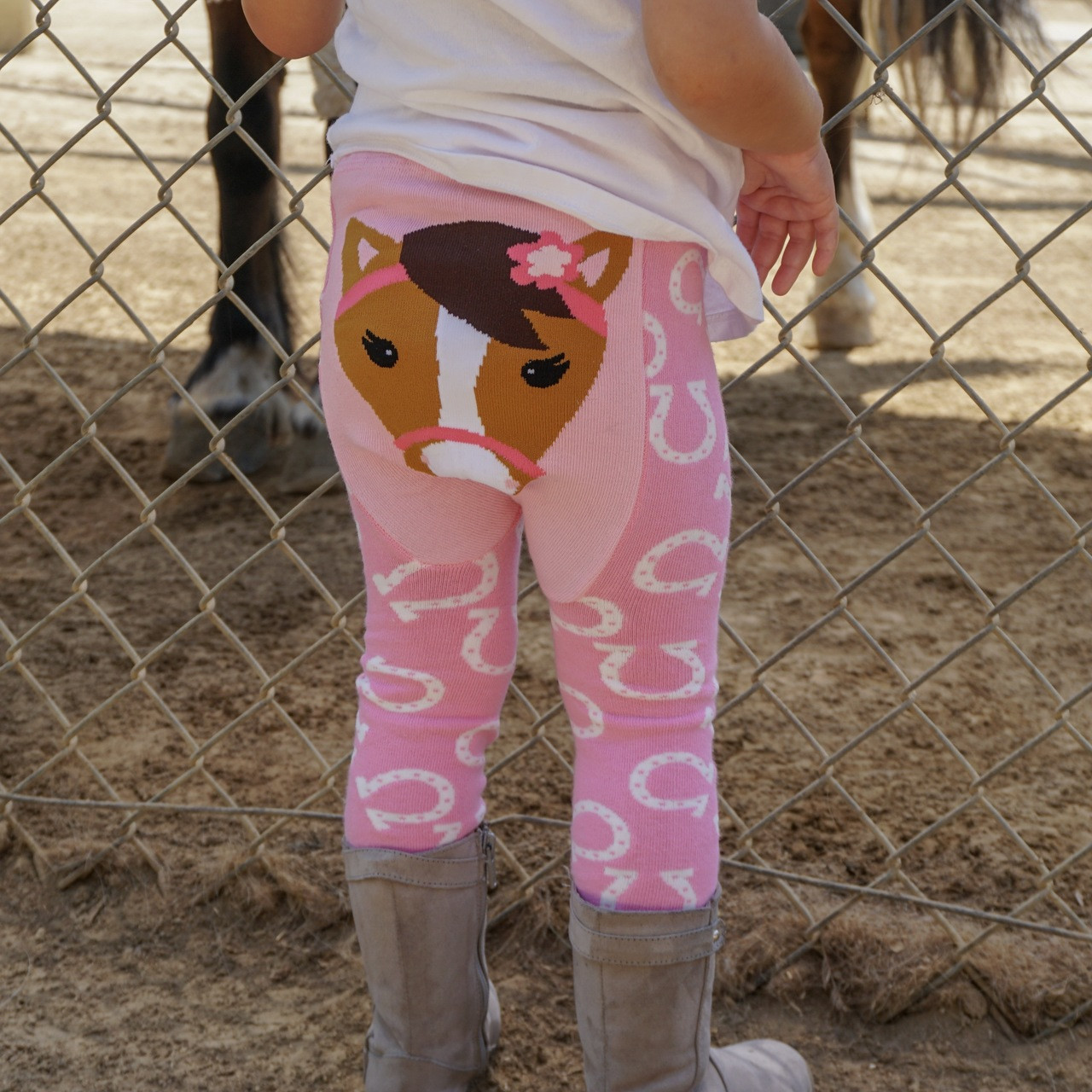 Pink Horse Leggings Doodle Pants