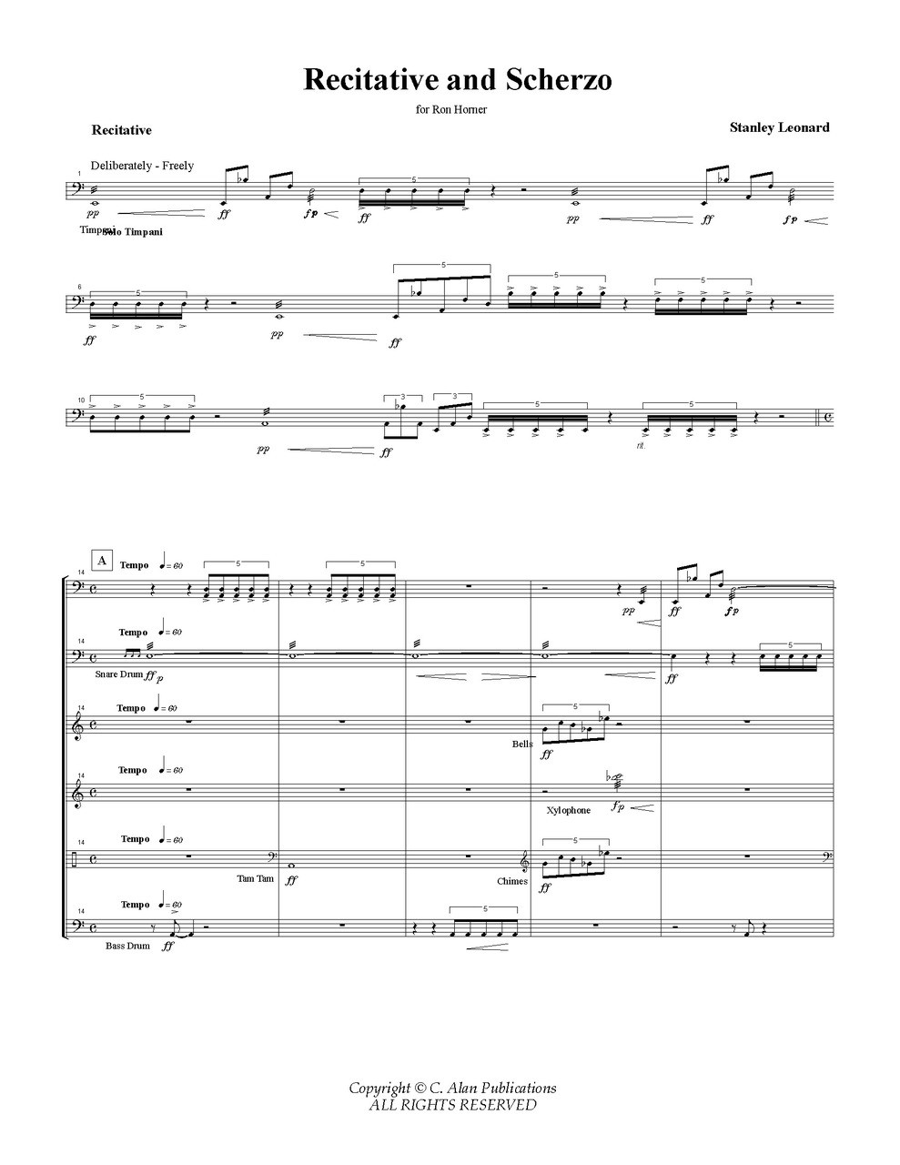Recitative And Scherzo C Alan Publications