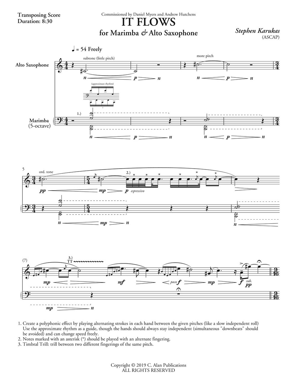 It Flows Duet For Alto Saxophone Marimba It Flows Duet For Alto Saxophone Marimba