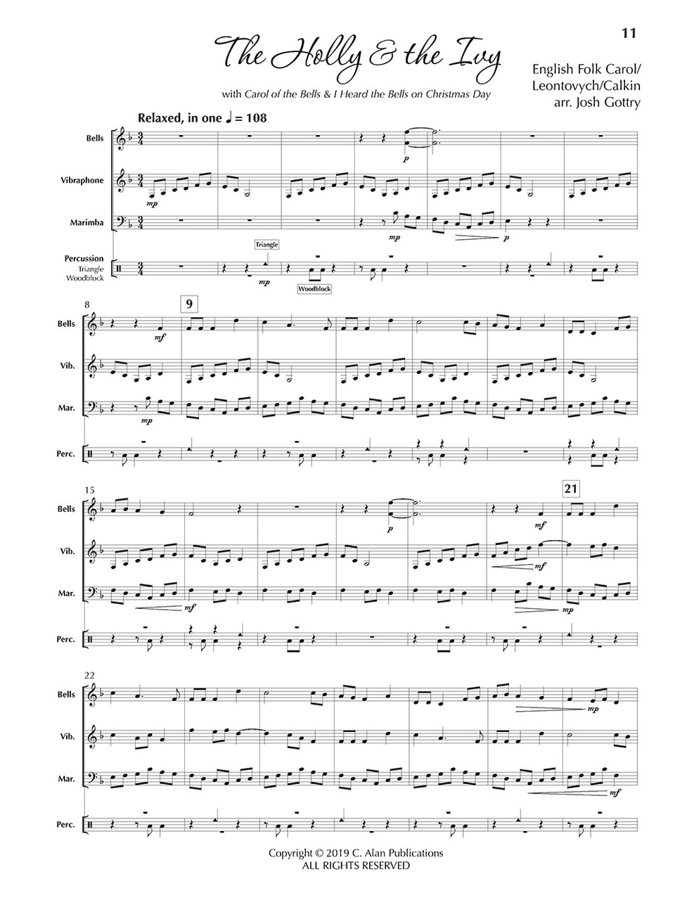 Christmas Three Holiday Percussion Ensemble Josh Gottry