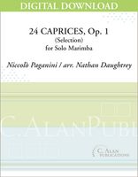 24 Caprices, Op. 1 (selections) (Solo Marimba) [DIGITAL]