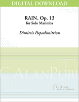 Rain, Op. 13 (Solo 4-Mallet Marimba) [DIGITAL]