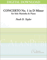 Concerto No. 1 in D Minor for Marimba (piano reduction) [DIGITAL]