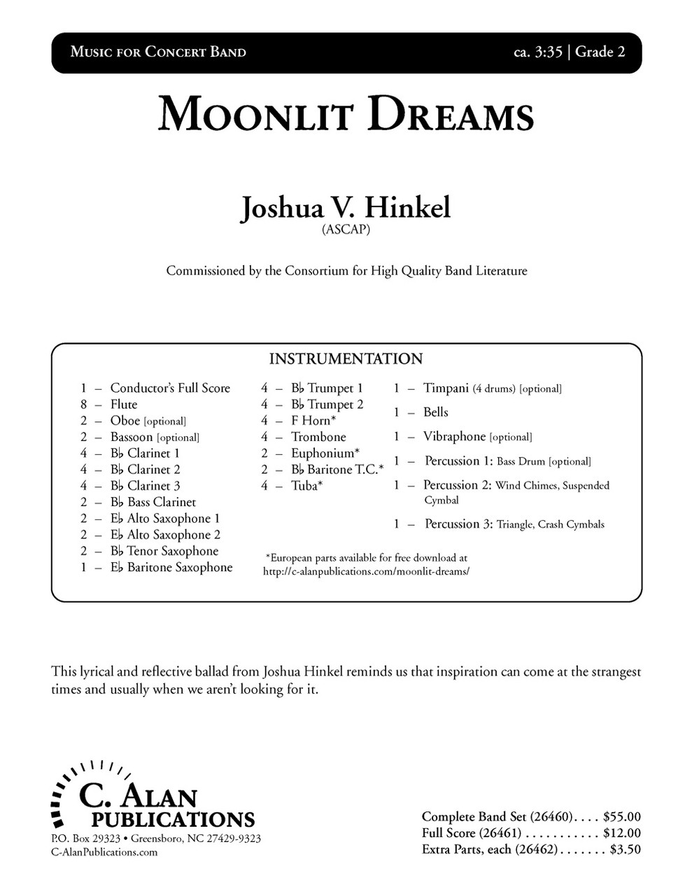 Moonlit Dreams Band Gr 2 Joshua V Hinkel Moonlit Dreams Band Gr 2 Joshua V Hinkel