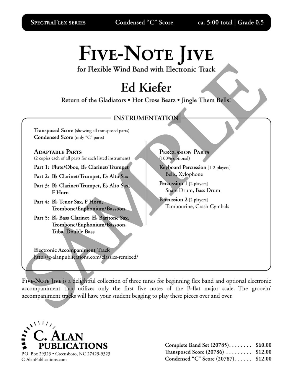 Five Note Jive 5 Part Flex Band Track Gr 0 5 Ed Kiefer