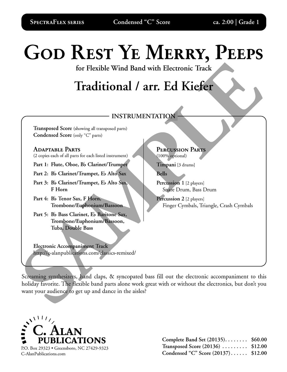 God Rest Ye Merry Peeps 5 Part Flex Band Track Gr 1 Ed Kiefer