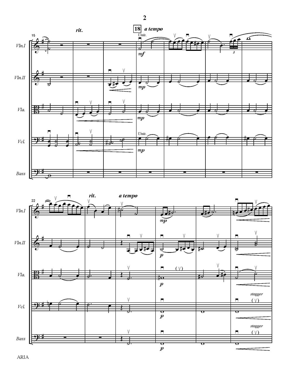 Aria for String Orchestra - C. Alan Publications