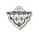 Marrakesh Crimp End, Antiqued Silver Plate