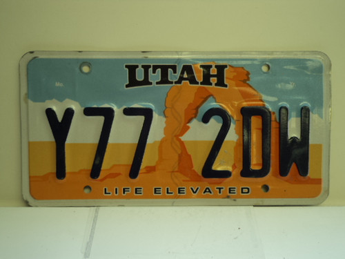 license utah plate elevated 2dw y77 plates