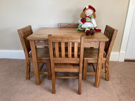Child Table 22-in H with 4 Chairs Dark Oak