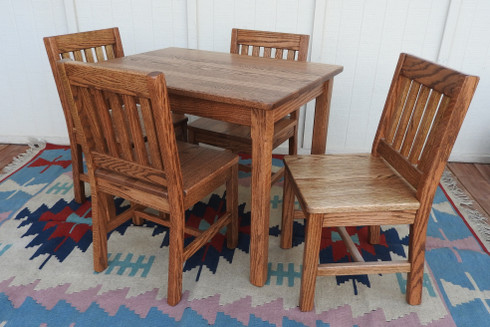 Table 24" & 4 Chairs 14" Dark Oak