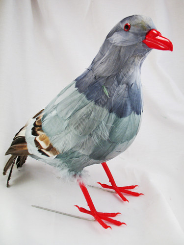 Pigeon Decorative Artificial Bird, Gray, 13 inch, per Each