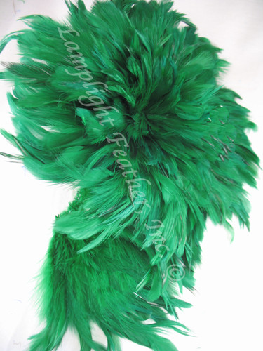 Rooster Feathers Schlappen, 3-5 inch, dyed Green, per ounce