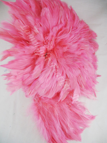 Rooster Feathers Schlappen, 3-5 inch, dyed Hot Pink, per FOOT