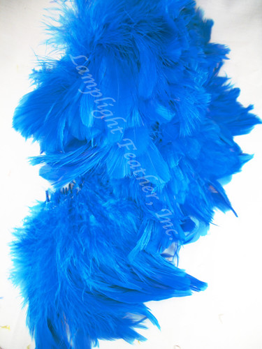 Rooster Feathers Schlappen, Turquoise, 3-5 inch, per FOOT