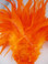 ROOSTER Saddle Feathers, strung, long, Orange, per foot