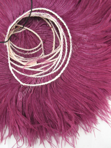 OSTRICH FEATHER FRINGE,  Short, Burgundy, per foot