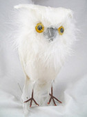 Owl Decorative Feather Figurine 6.5 inch per Each (White)