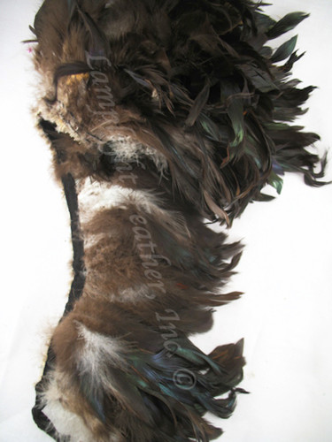 Feather Trim Rooster Hackle Feathers Natural Bronze Black per yard