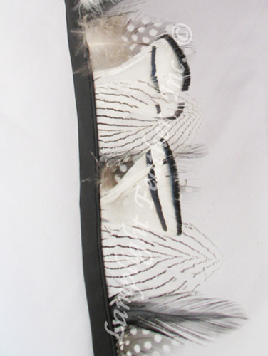 Natural Feather Trim Black and White Mix per yard