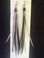 feather earrings black white mix 5-6 inch