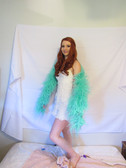 Aqua Ostrich Feather 6 Ply Boa Model