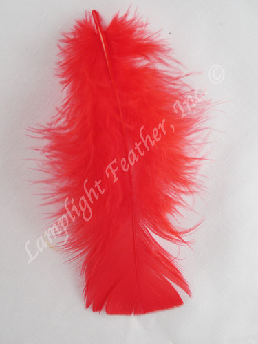 Red Turkey Plumage Craft Feathers per Ounce from Lamplight Feather package