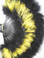 Black/Yellow MIX Marabou Feather Fan 20" x 12"