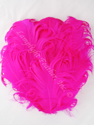 Millinery Feather Pad Curly Goose Fuchsia