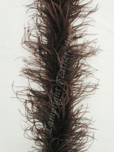 Dark Brown Ostrich Feather Trim Boa