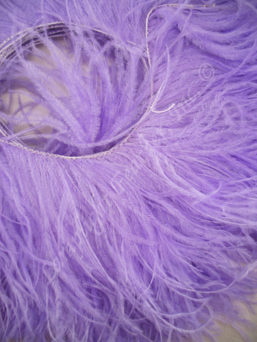 OSTRICH FEATHER FRINGE,  Premium, Lavender, per foot