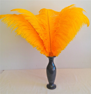 Gold OSTRICH Feathers, LONG, per Each vase