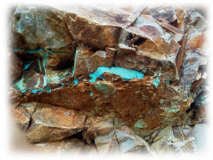 Blue Pilot Mountain Turquoise Vein mined by  the Wilson family