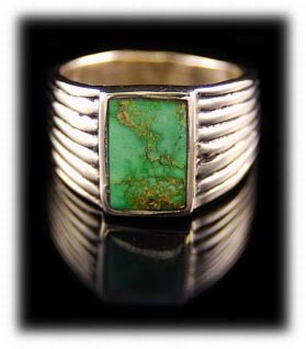 Lime green Orvil Jack Turquoise Gold Ring