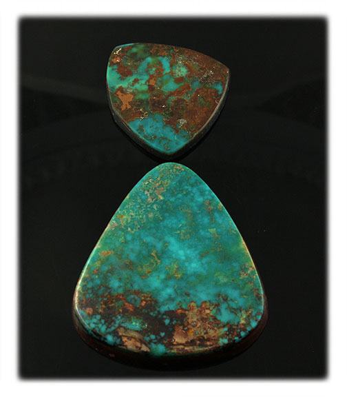 Aqua Blue Turquoise Cabochons from  Pilot Mountain