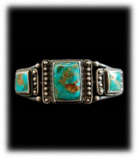Vintage Silver Jewelry - Navajo Turquoise Bracelet