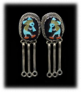 Zuni Jewelry - Mosaic Zuni Earrings